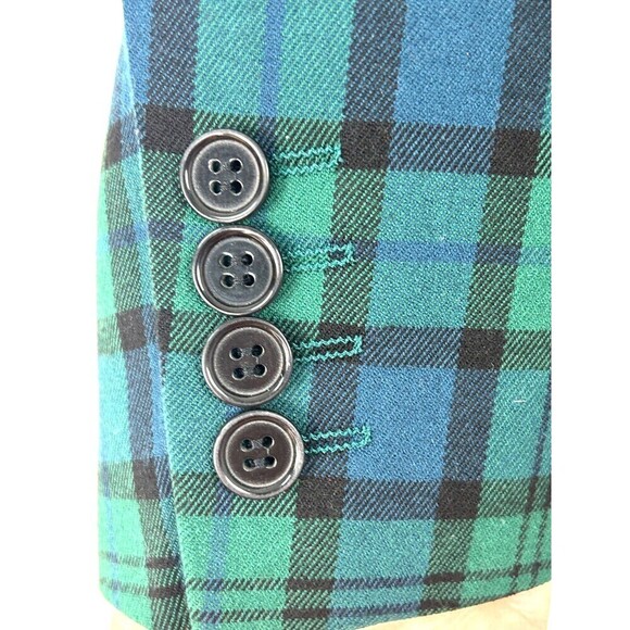 New ASOS Green Blue Tartan Plaid Mens Sz 40 Regular Blazer Jacket Sport Coat Hng - Picture 9 of 12